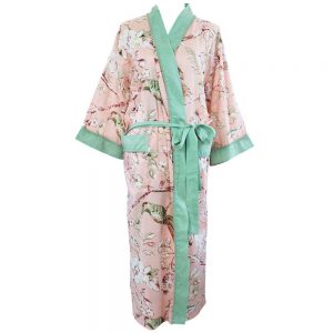 Luxury Cotton Dressing Gown- Peach Blossom