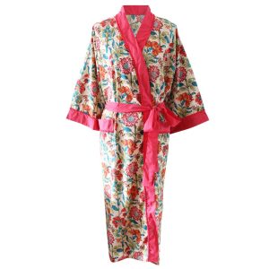 Luxury Cotton Dressing Gown- Floral Garden