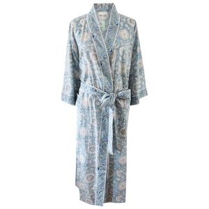 Luxury Dressing Gown- Cornflower Blue Floral