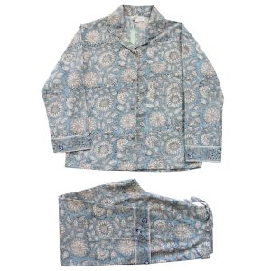 Luxury Cotton Nightwear- Cornflower Blue Size S/M